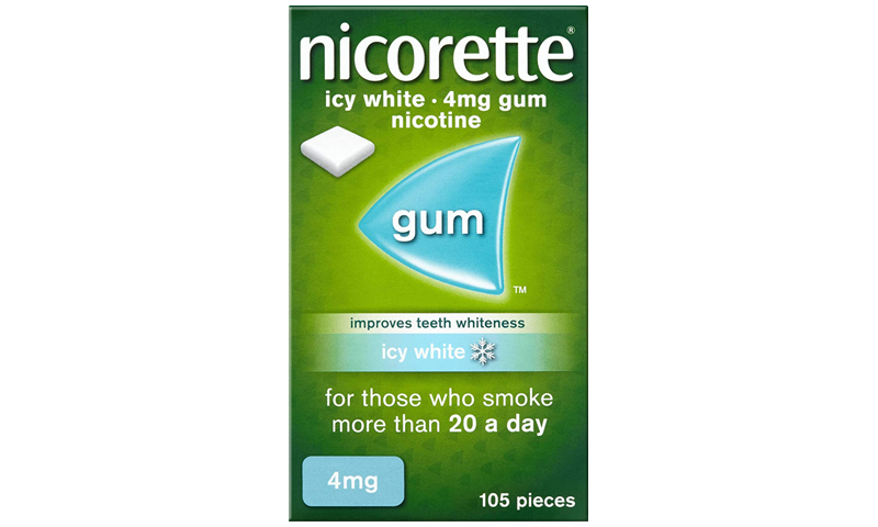 NICORETTE GUM ICY WHITE 4MG 105
