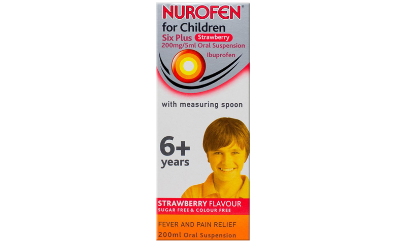 NUROFEN FC 6+ S/BERRY SUSP & SPOON 200ML